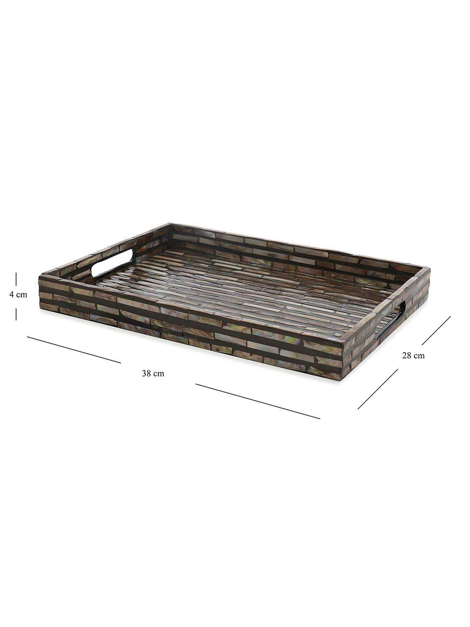 Pure Home and Living Black Rectangular Serving Tray