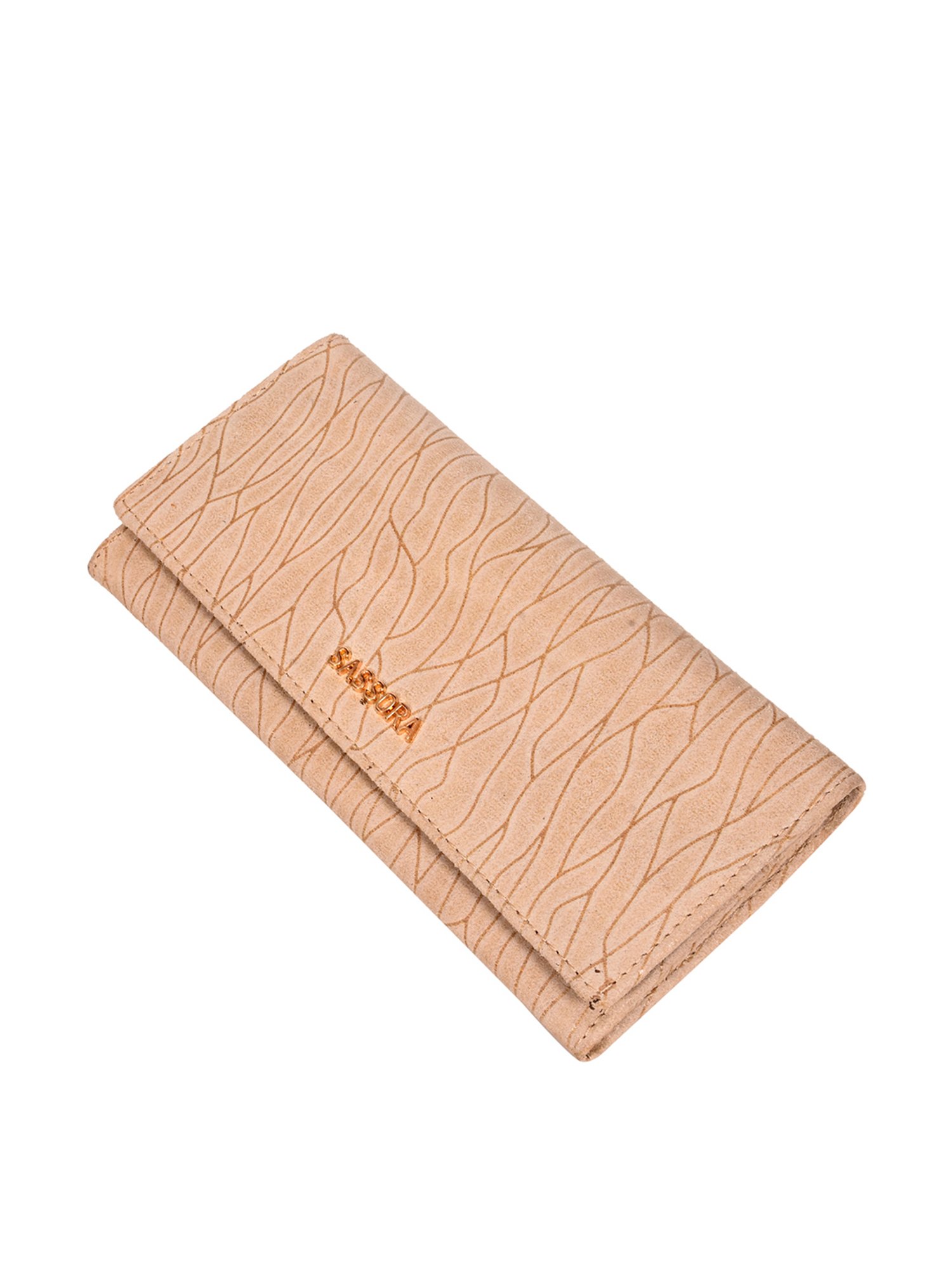 SASSORA Beige Printed Rfid Wallet for Women