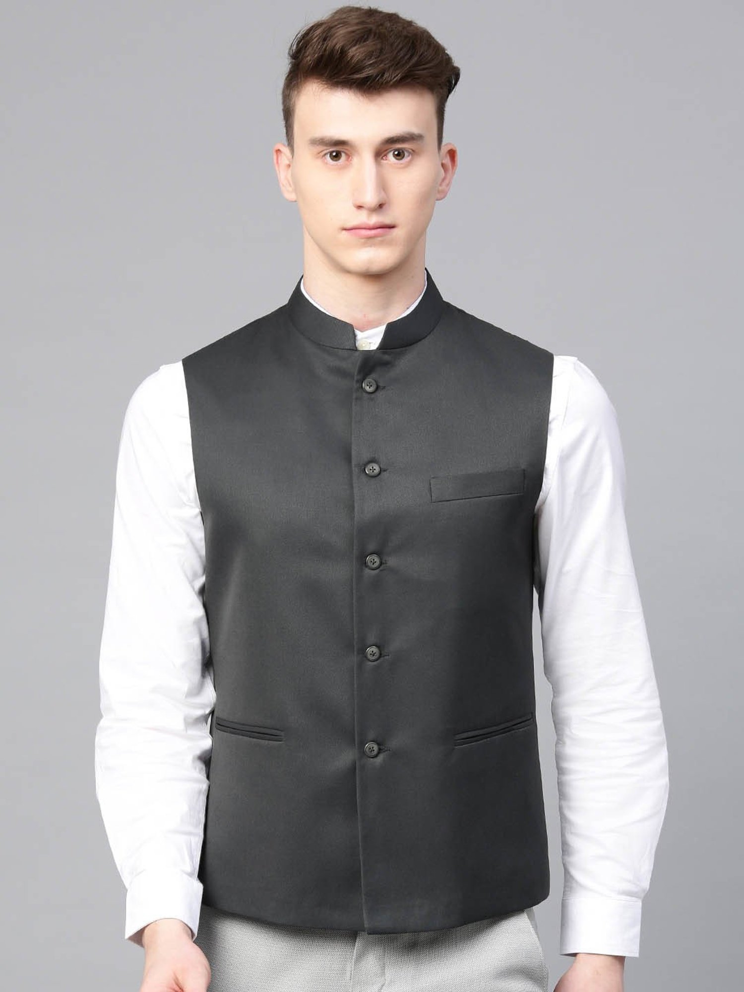 ManQ Dark Grey Sleeveless Waistcoat