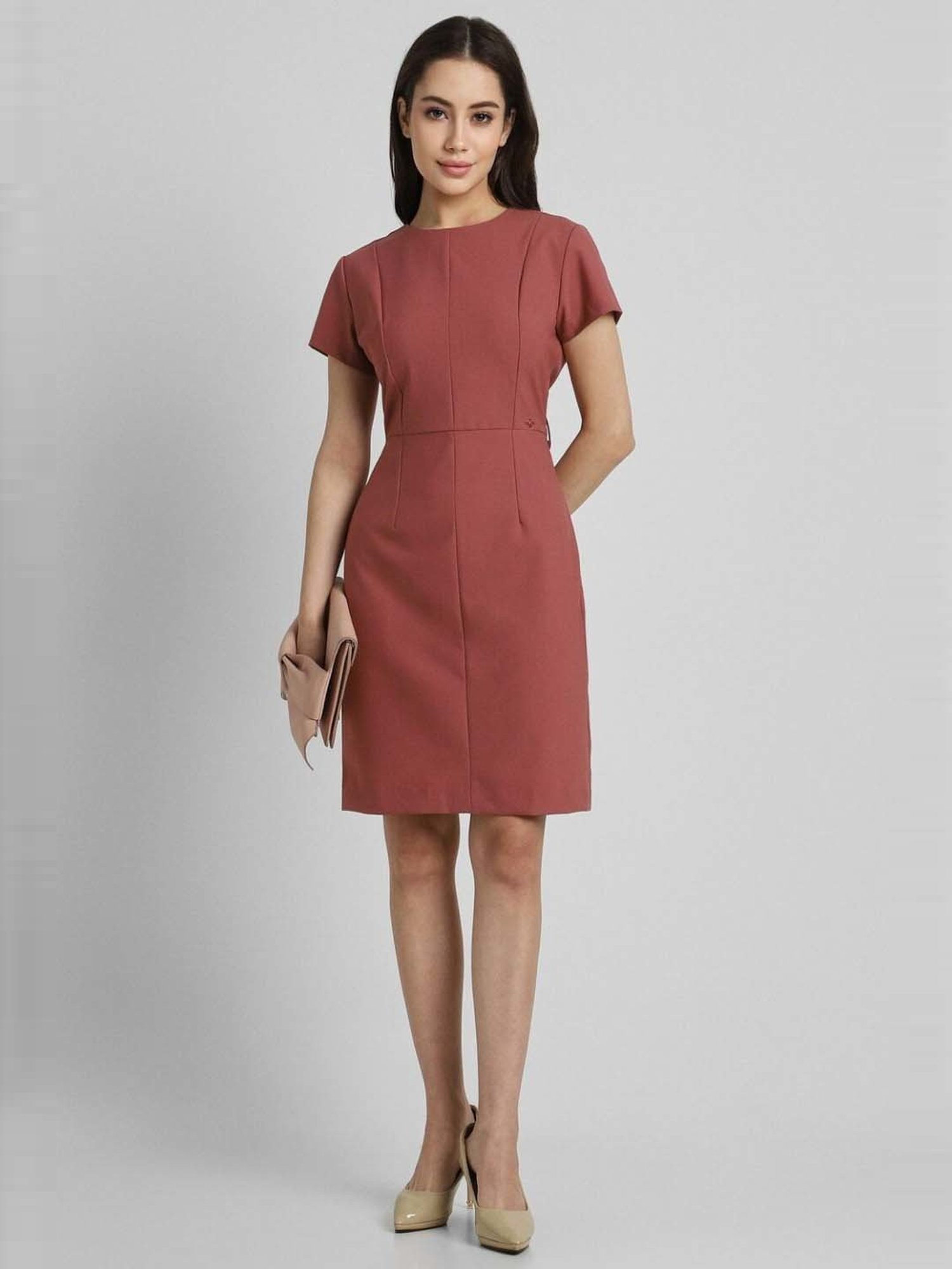 Allen Solly Pink Shift Formal Dress