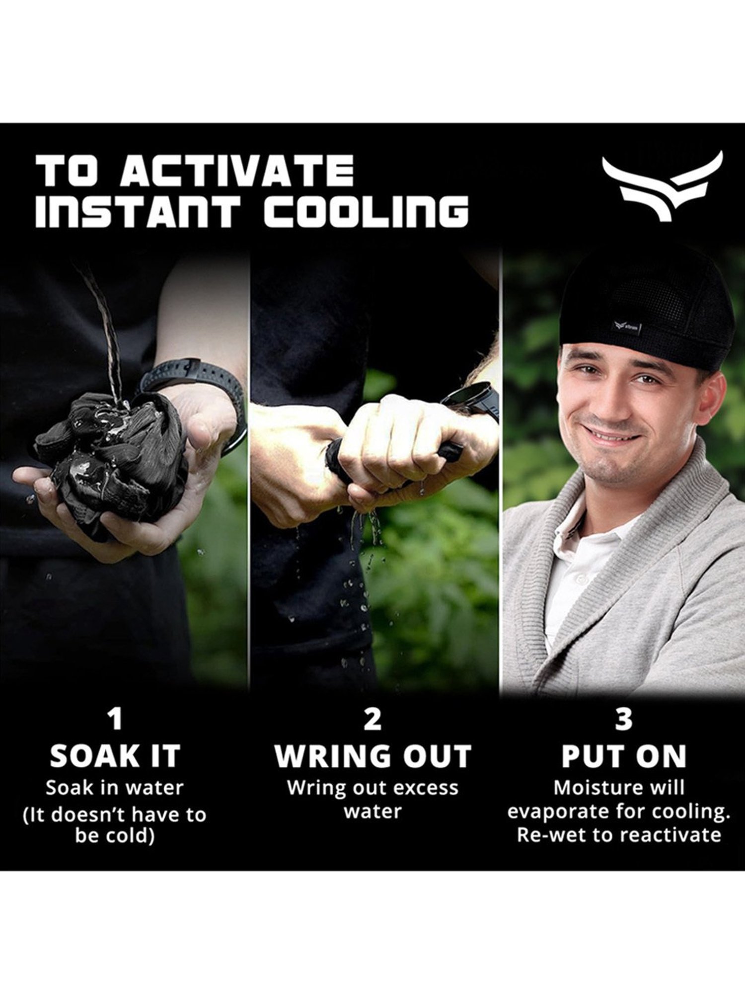 Xtrim Sweat Cooling Cotton Helmet Skull Cap (Black) Size - Free Size