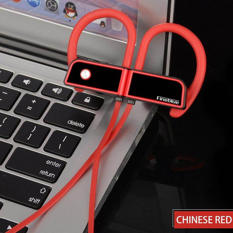 Fineblue FA-80 Bluetooth 4.1 Wireless Headphones Sweatproof IPX-5 Water-resistant Sports Smart Noise Reduction Earbuds Headset with Apt-x/mic - Red