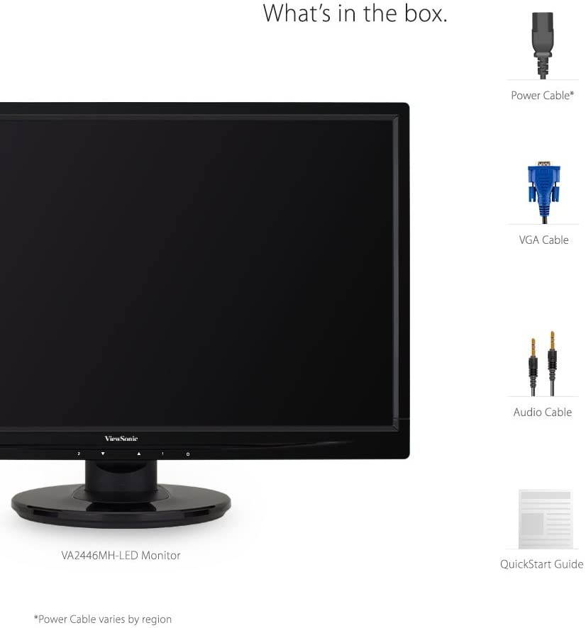 LED 24 Inch Full HD 1080p LED Monitor with HDMI and VGA Inputs for Home and Office,Black