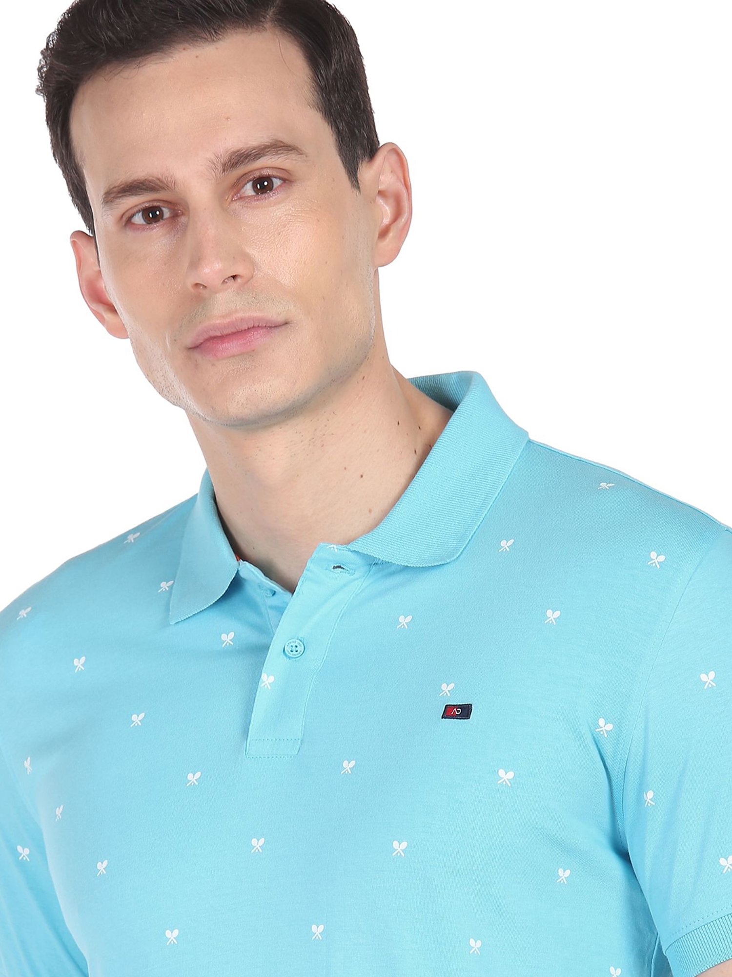 AD by Arvind Sky Blue Polo T-Shirt