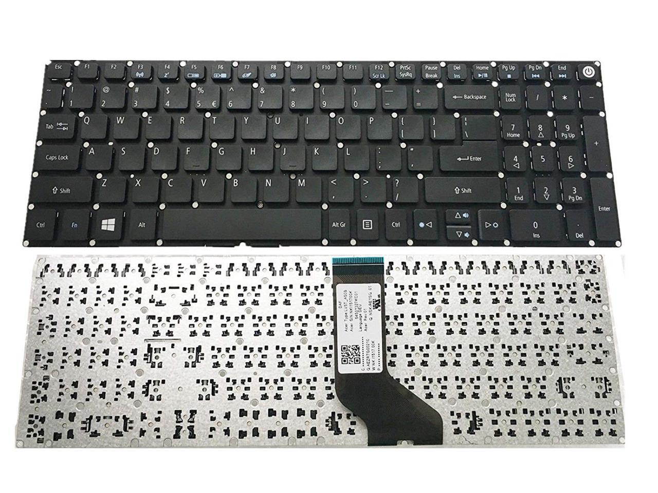 Replacement Keyboard Without Frame For Acer Aspire E5-575 E5-575G E5-575T F5-771 V3-574 E5-722 E5-772, US Layout Black Color