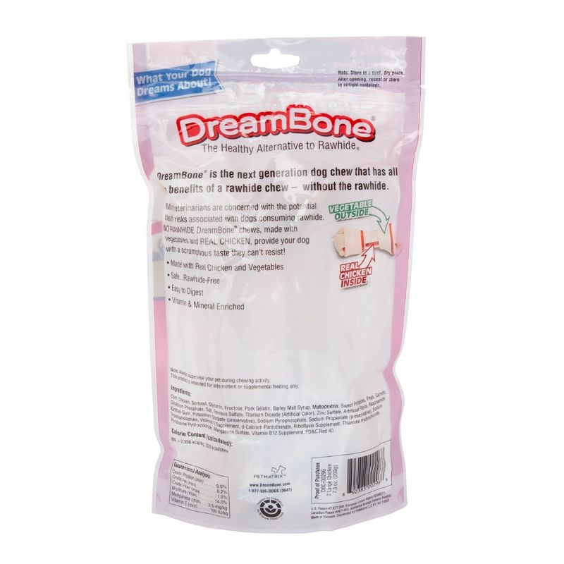 DreamBone Large Vegetable and Chicken Flavored Rawhide Dog Treats - 2ct