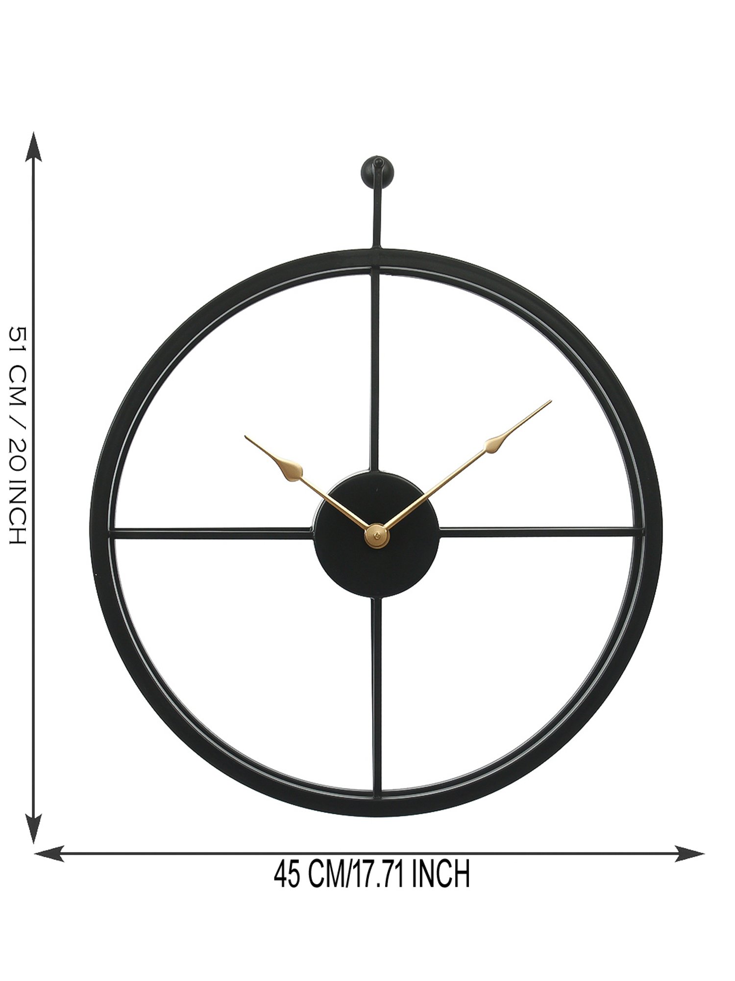 CHRONIKLE Elegant Round Black Iron Wall Clock