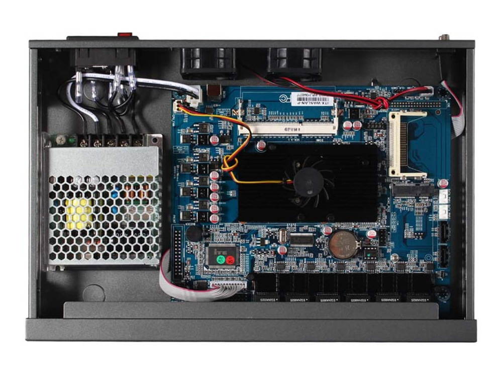 Partaker R3 Firewall VPN,Network Security Appliance,Router PC,Intel Atom D525,(Gray),[6 Intel Gigabit LAN/2USB2.0/1COM/1VGA/FAN],(4G RAM/32G SSD)