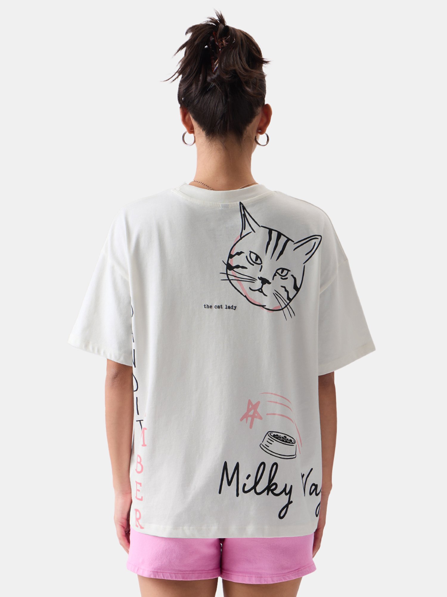 The Souled Store White Cotton Printed T-Shirt