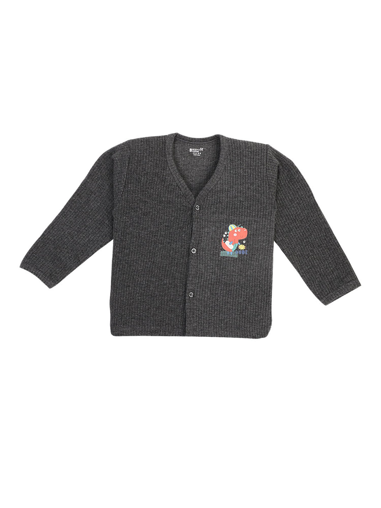 Bodycare Kids White Printed Full Sleeves Thermal Top (Pack Of 2)