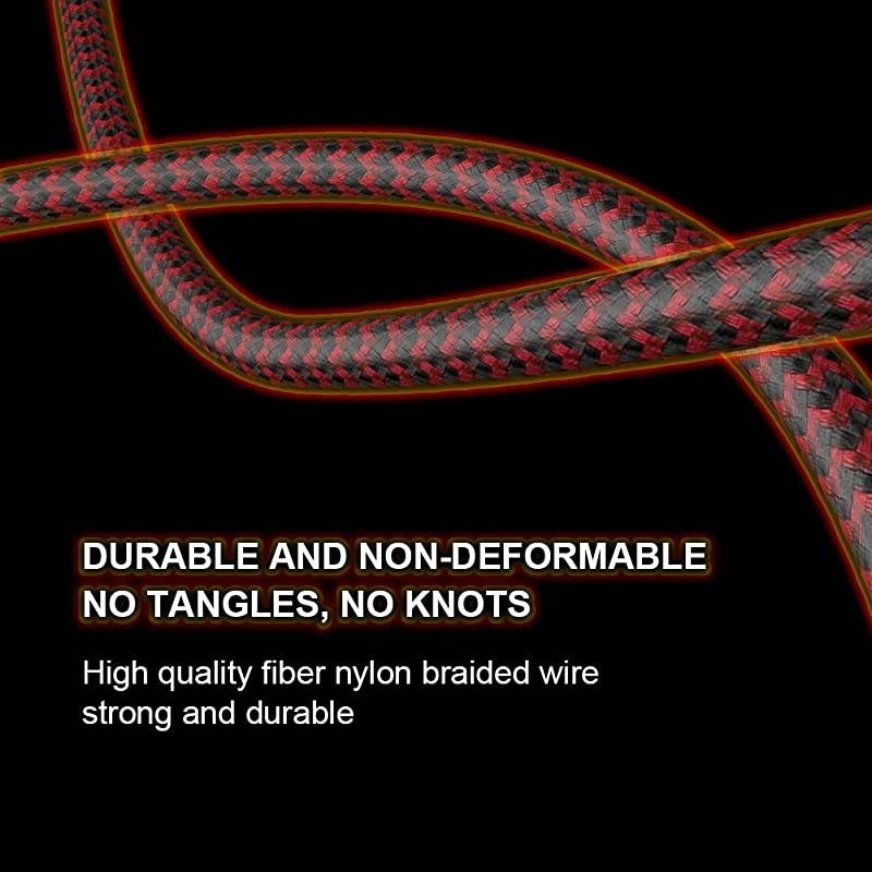 ChargerYEFOOT MFi Certified Lightning Cable336610FTUSB Syncing Data Nylon Braided with Metal Connector Compatible 11ProMaxXXSXRXS Max8Plus77 Plus MoreBlackRed