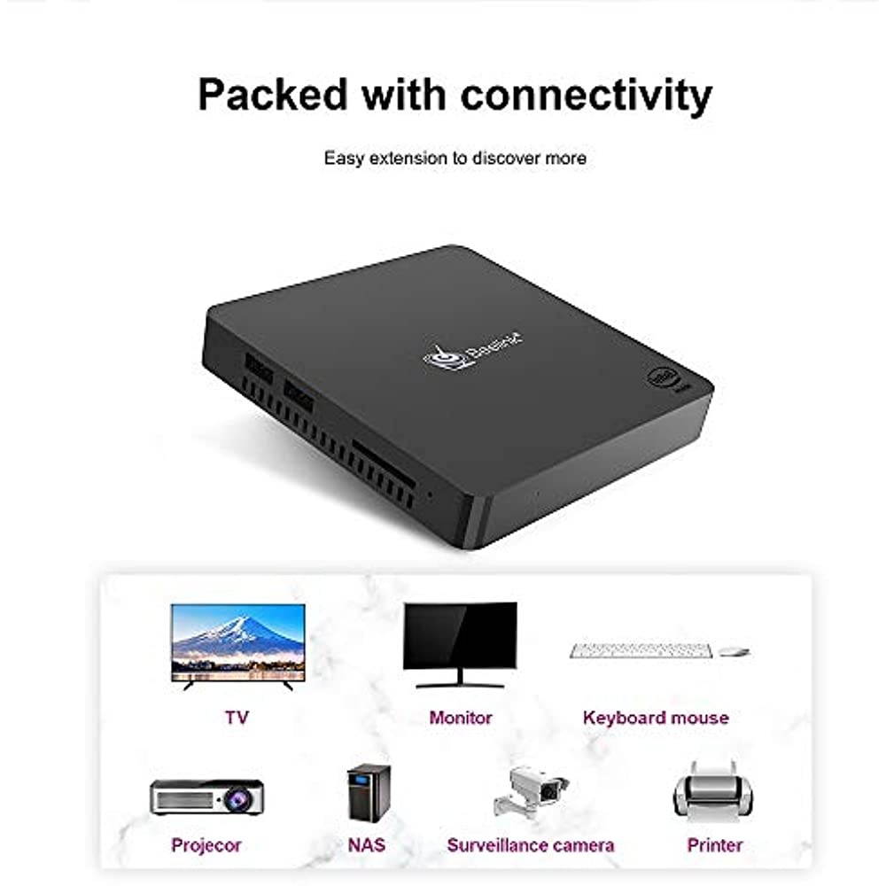 Beelink T34-M Mini PC Windows 10 Pro Quad Core Intel N3450(up to 2.2GHz) Mini Desktop Computer 4K HDMI&VGA DDR4 4GB RAM 64GB, 2.4G/5G WiFi, Gigabit Ethernet, USB 3.0, BT4.0 Support Auto Power On