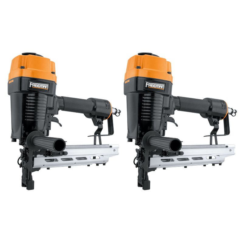 Freeman PFS9 Pneumatic 9-Gauge 2-Inch Ergonomic and Lightweight Fencing Stapler with Quick Release and Case, Orange (2 Pack)