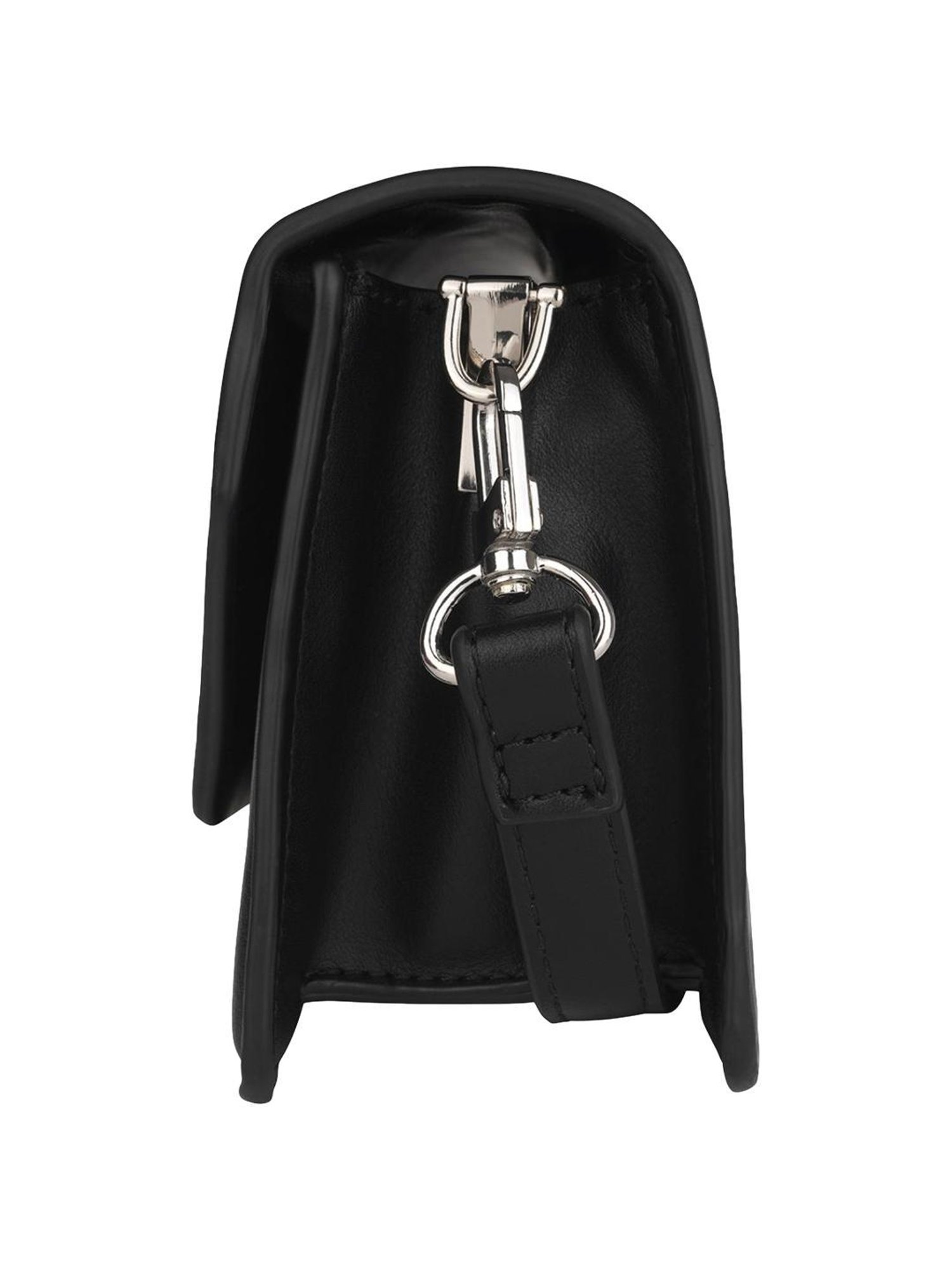 Angeline Black Solid Medium Sling Handbag