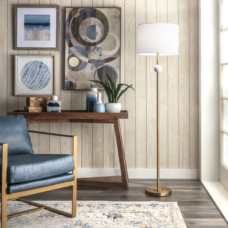 nuLOOM Saxman 63" Marble Floor Lamp Lighting - Gold 63" H x 16" W x 16" D