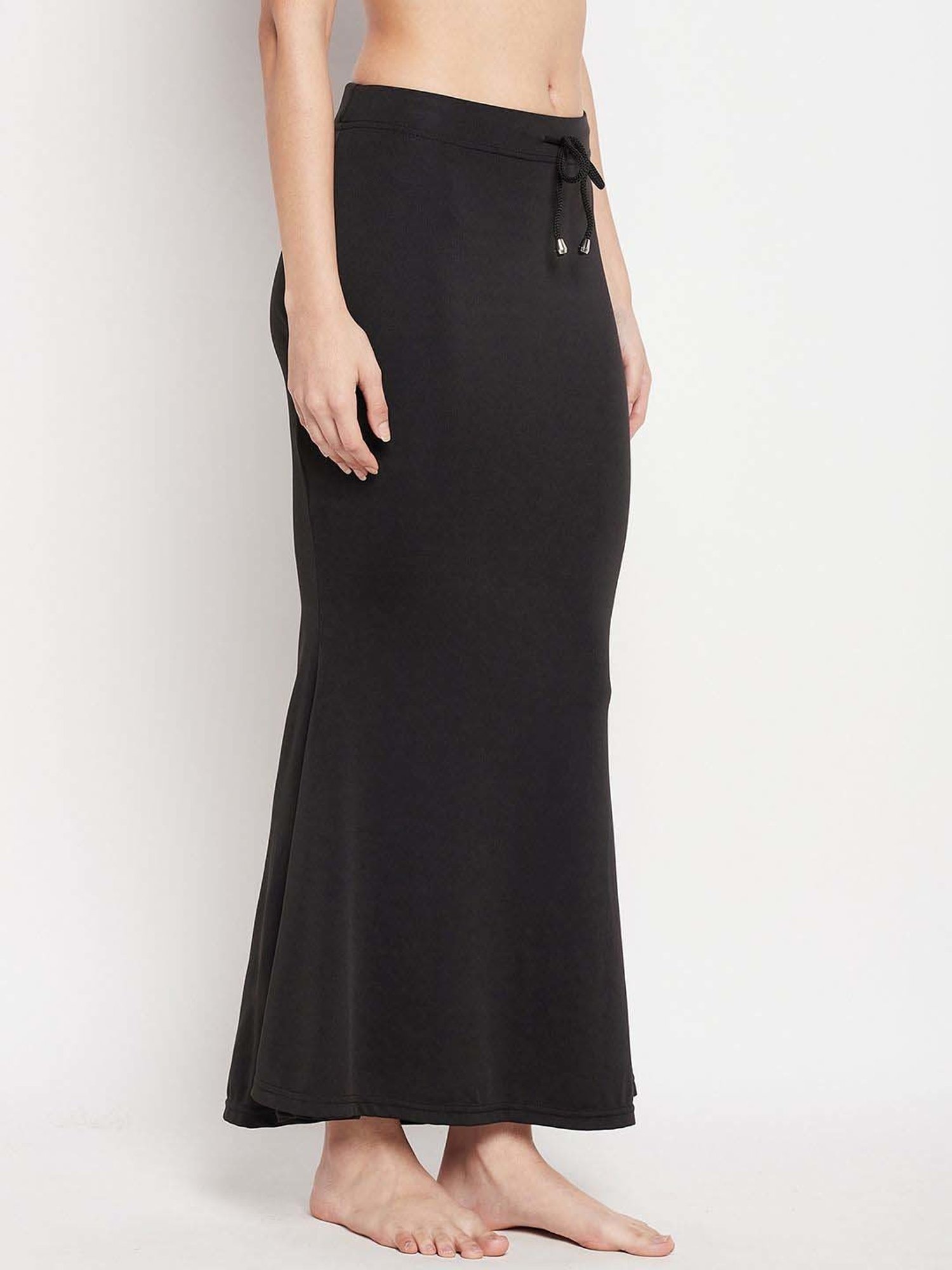 Secrets By ZeroKaata Black Plain Saree Shapewear