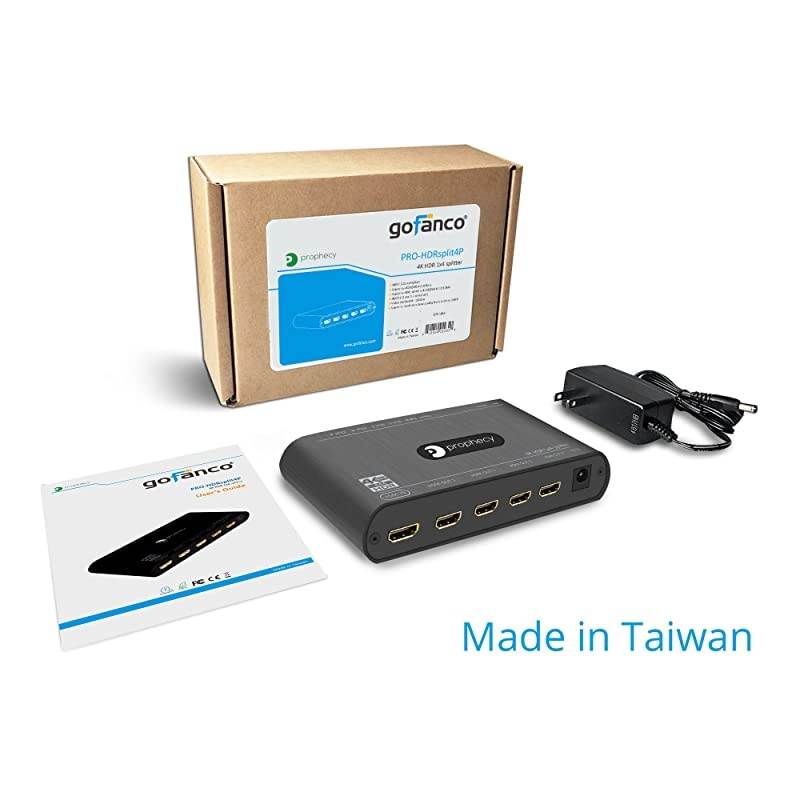 Prophecy Intelligent 1x4 HDMI Splitter 4K 60Hz HDR &ndash; 4K @60Hz 4:4:4, 18Gbps - Auto Scaling, HDMI 2.0a, HDCP 2.2, 3D, EDID, Cascadable, Firmware Upgradable - 4 Port, 1 In 4 Out (PRO-HDRSplit4P)