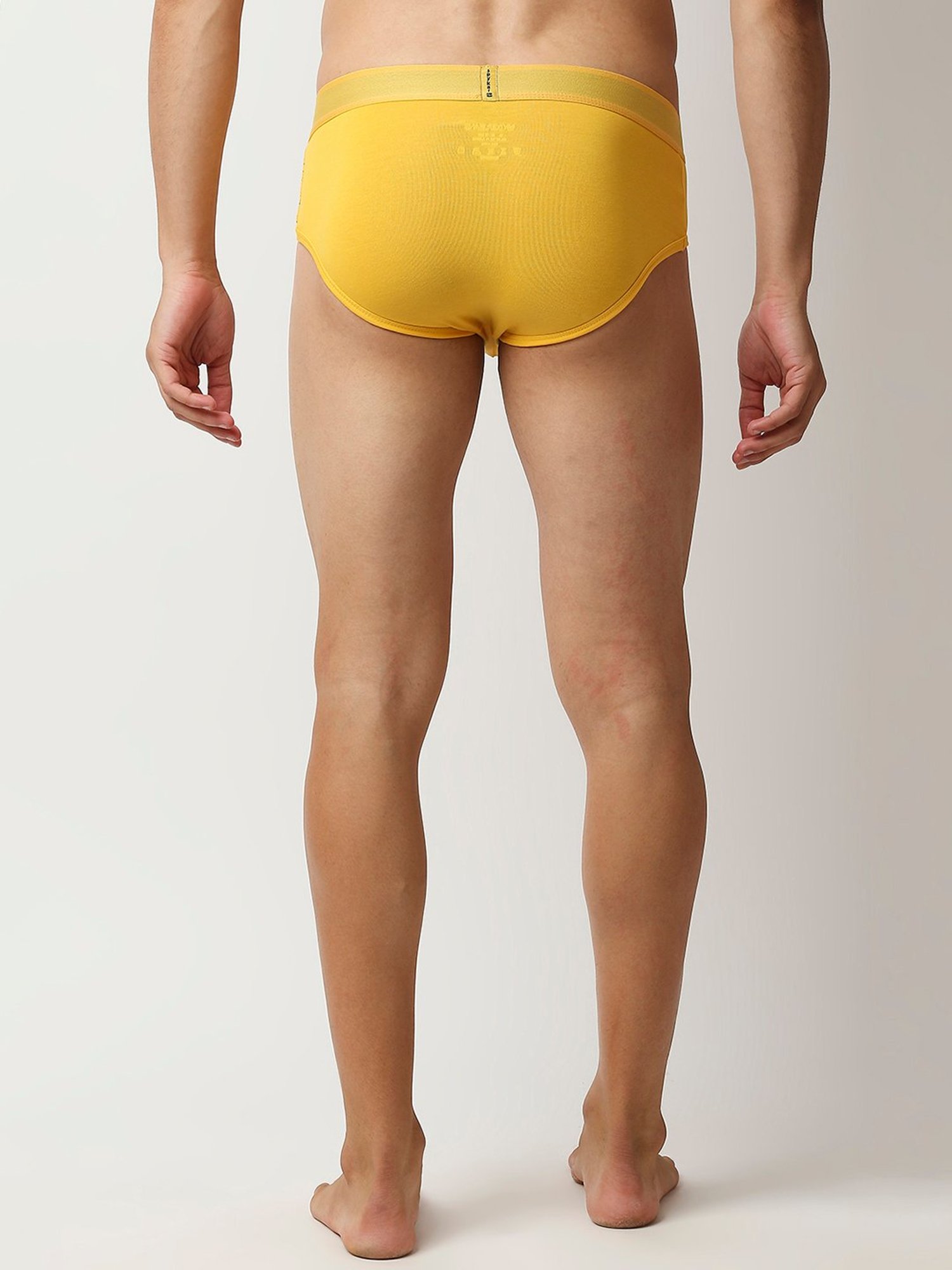 UnderJeans by Spykar Yellow Printed Briefs