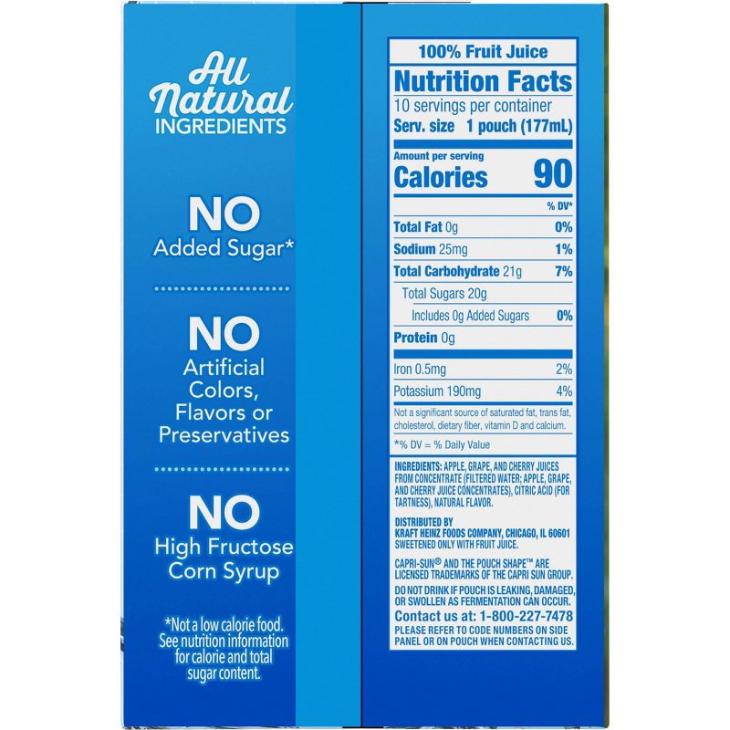 Capri Sun 100% Fruit Punch Juice - 10pk/6 fl oz Pouches