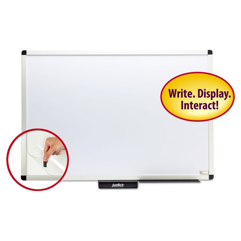 Smead Justick Premium Aluminum-Frame Electro-Surface Bulletin Board 36" x 24" White 02571