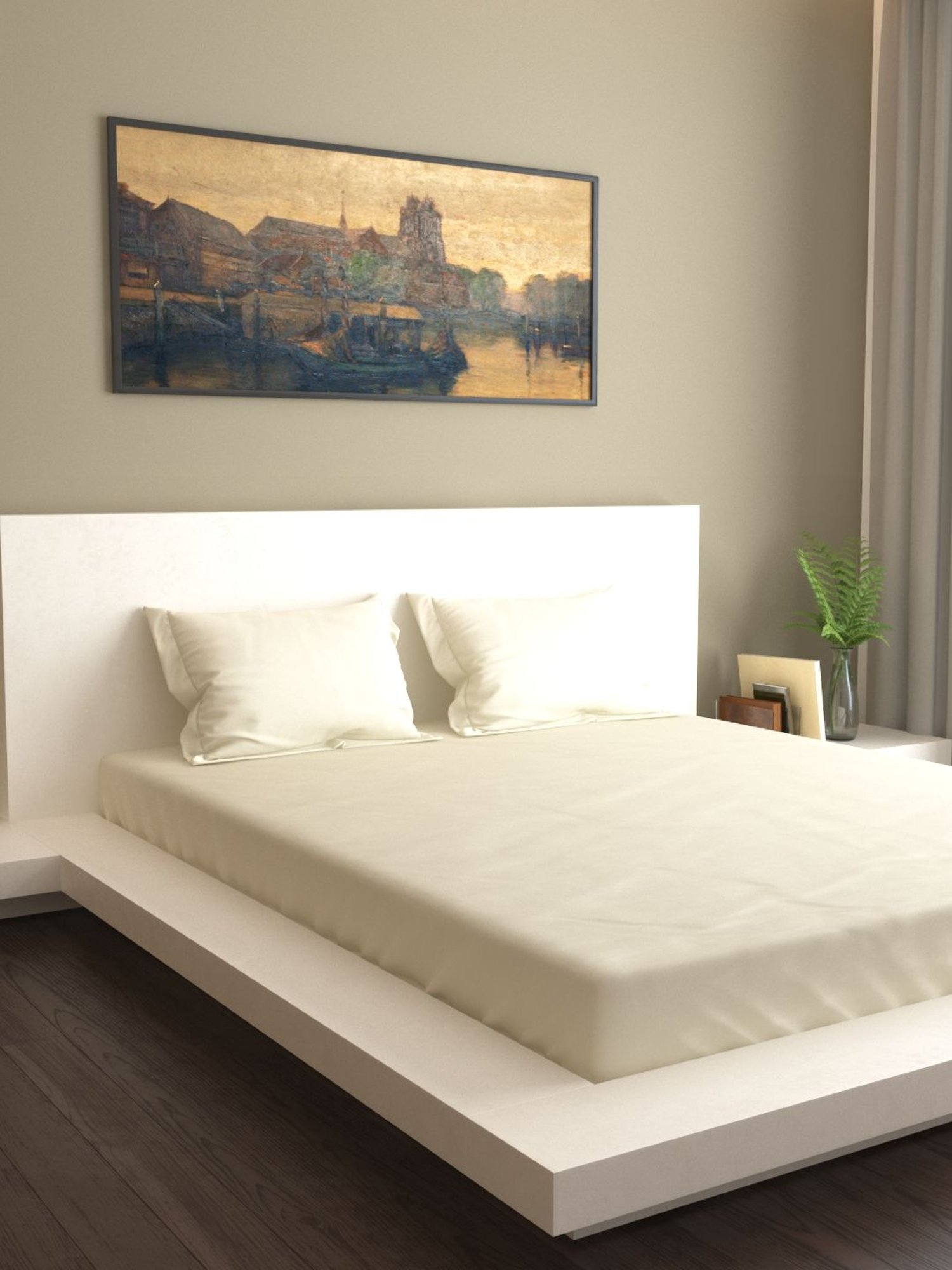 Mark Home Naturelle 400 TC Cream Bed Sheet Set