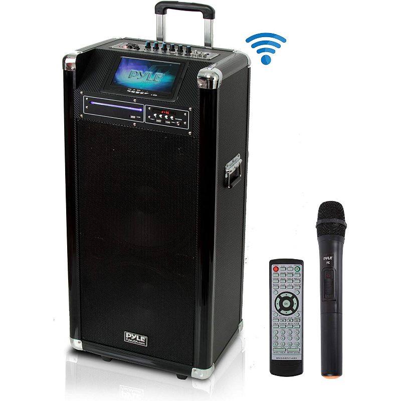 Pyle PKRK212 Versatile 1000 Watt Bluetooth Multimedia Vibe Karaoke Audio Entertainment System with Built In DVD Player and Wireless Microphone
