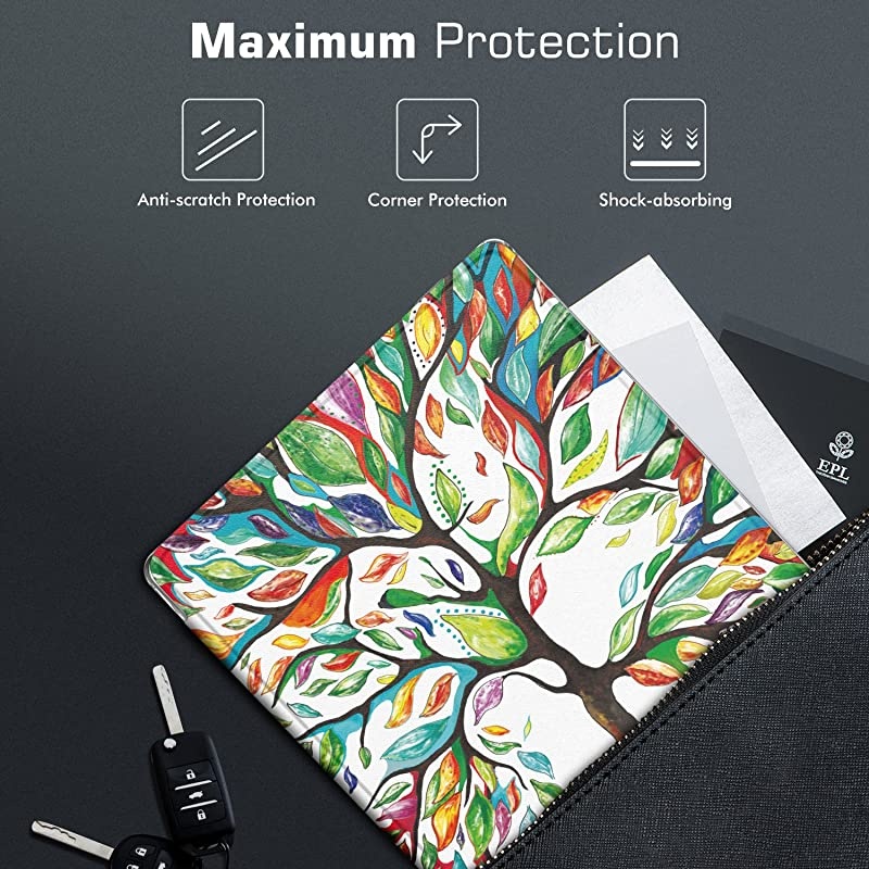 Case Fits All-New Kindle Oasis (9th and 10th Generation ONLY, 2017 and 2019 Release), Slim Lightweight Cover with Translucent Frosted Back Protector - Almond Blossom