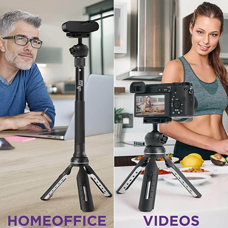 6 in 1 Monopod Tripod Kit by  &ndash; 55&rdquo; Telescoping Vlogging Tripod for Camera, Smartphone & GoPro Tripod, Camera Holder, Camera Stick with Pole & Base, 360 Ball Head and Carry Bag