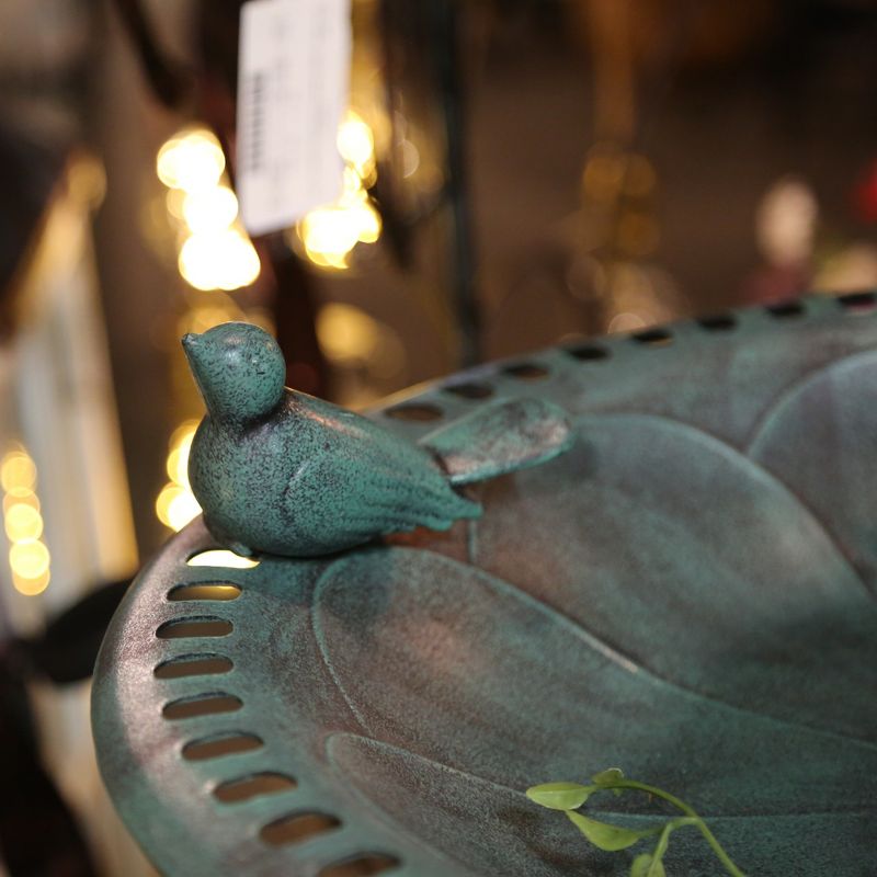 Gerson International 30-Inch High Resin Birdbath with Verdigris Finish