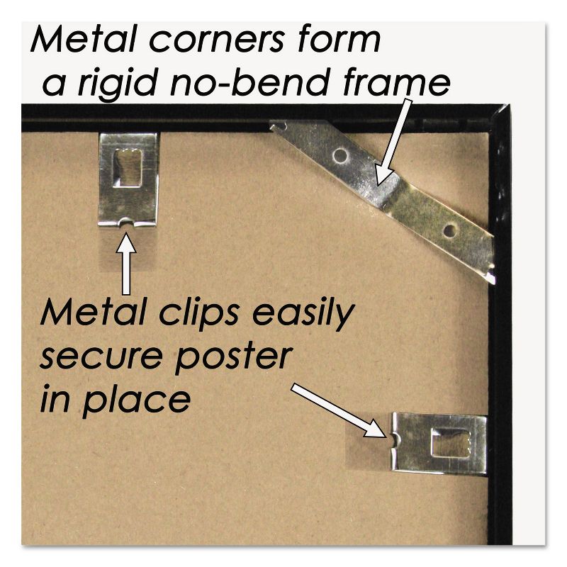 Nudell Metal Poster Frame Plastic Face 18 x 24 Black 31222