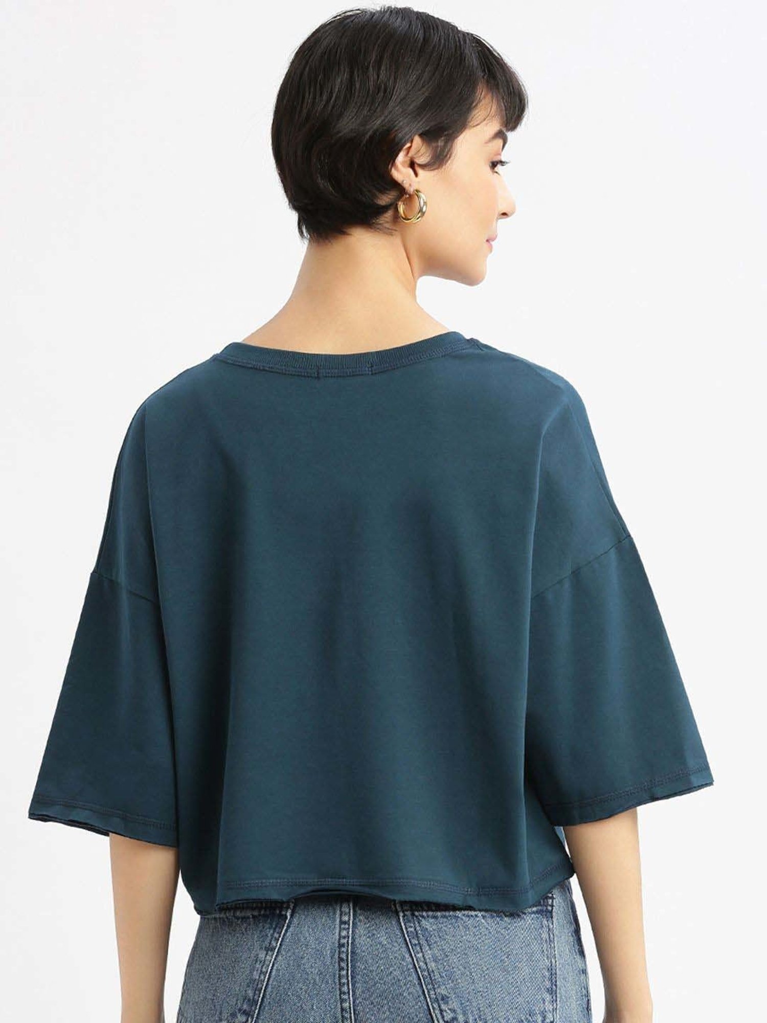 SHOWOFF Blue Cotton Printed T-Shirt