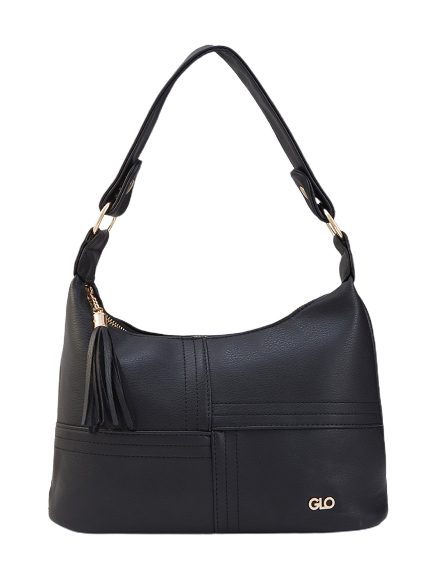 Globus Black Solid Medium Hobo Bag