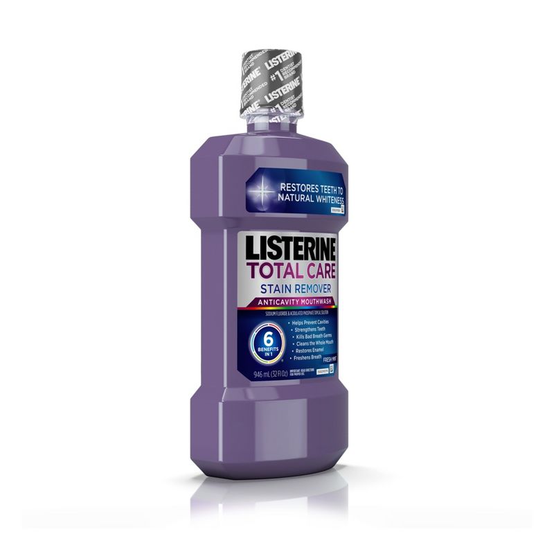 Listerine Total Care Stain Remover Anti-cavity Mouthwash Fresh Mint - 32 fl oz