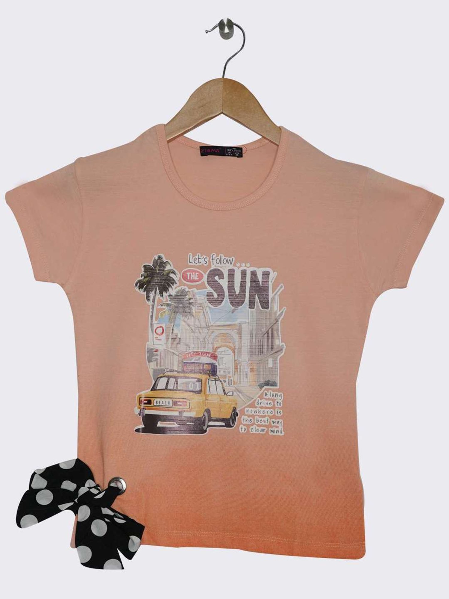 ZIAMA Kids Peach Printed Top