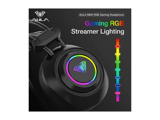 AULA S603 Wired Gaming Headset with Microphone Surround Sound, USB Dual 3.5mm Corded Volume Control Over-Ear Games Headphones, HD Noise Cancelling Mic for Phone PC/MAC Laptop