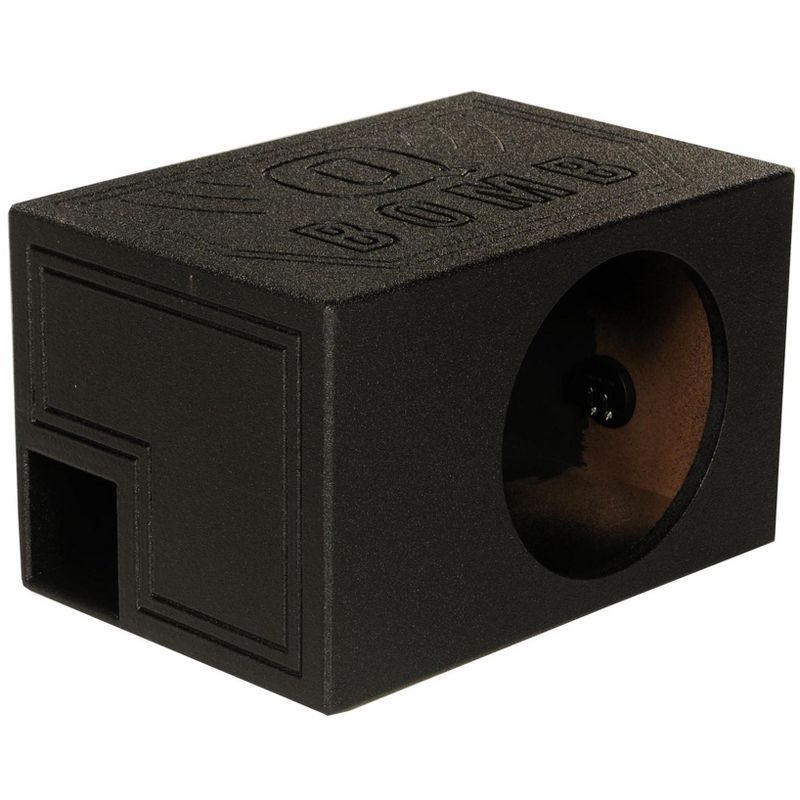 QPower QBOMB12VL 12 Inch Vented Ported Car Subwoofer Sub Box Enclosure, 1.8 Cubic Feet, Black (4 Pack)