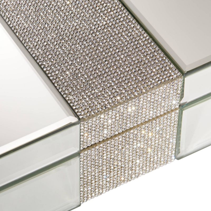 Dahlia Studios Lyza Rhinestone 8 1/4" Wide Mirrored Jewelry Box