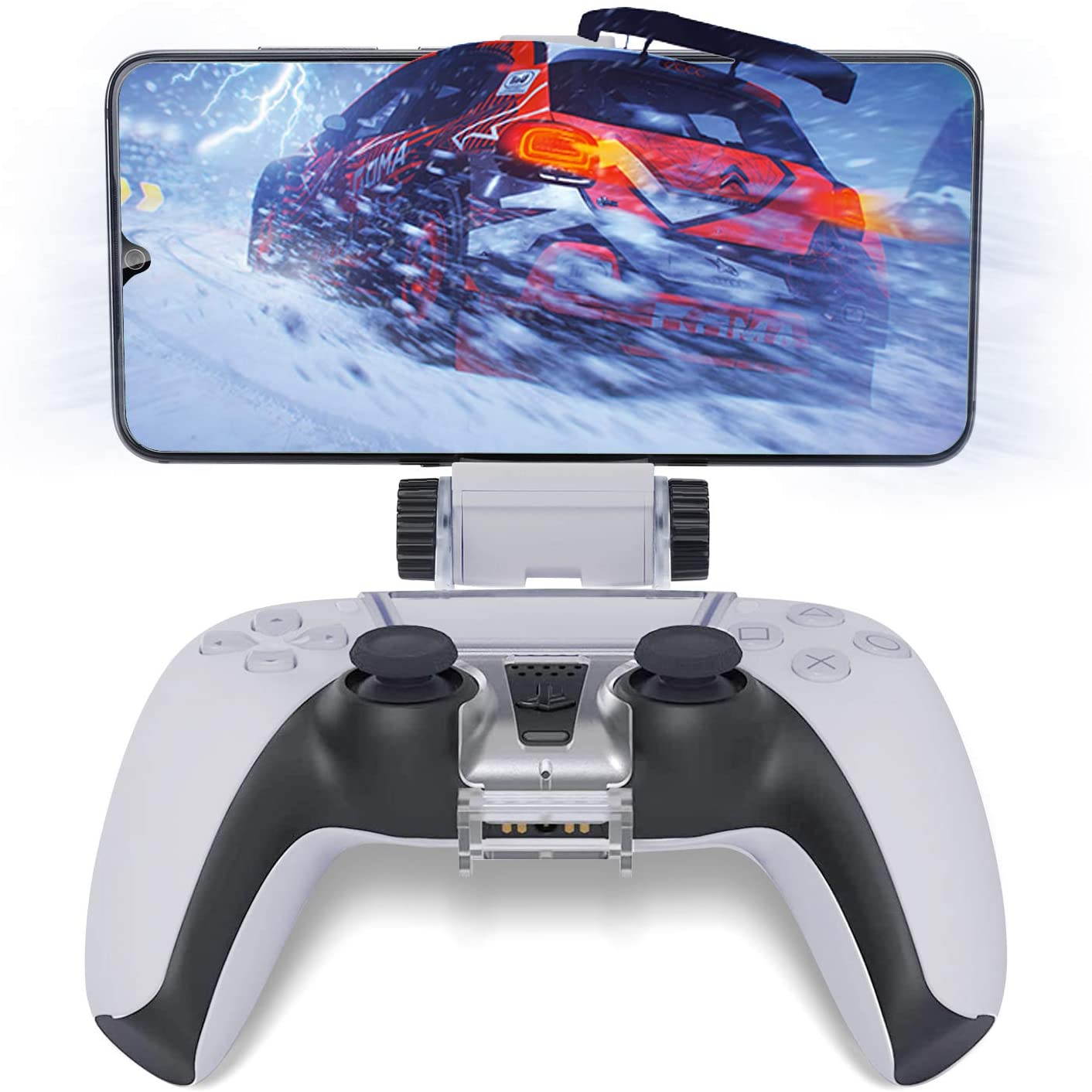 PS5 Phone Mount, Controller Mobile Gaming Clip Holder Clamp for Sony Playstation 5 Dualsense Support iPhone, Android with PS Remote Play