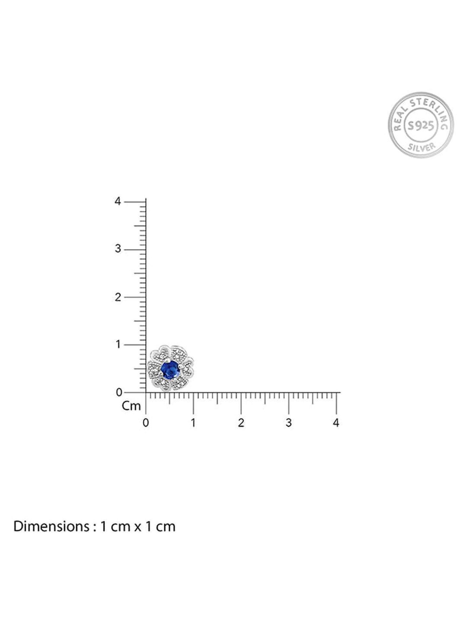 GIVA 925 Silver Royal Blue Bloom Studs for Women & Girls