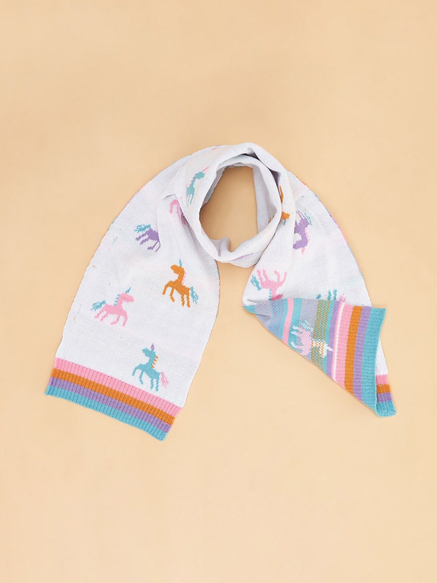 Pantaloons Junior White Printed Muffler