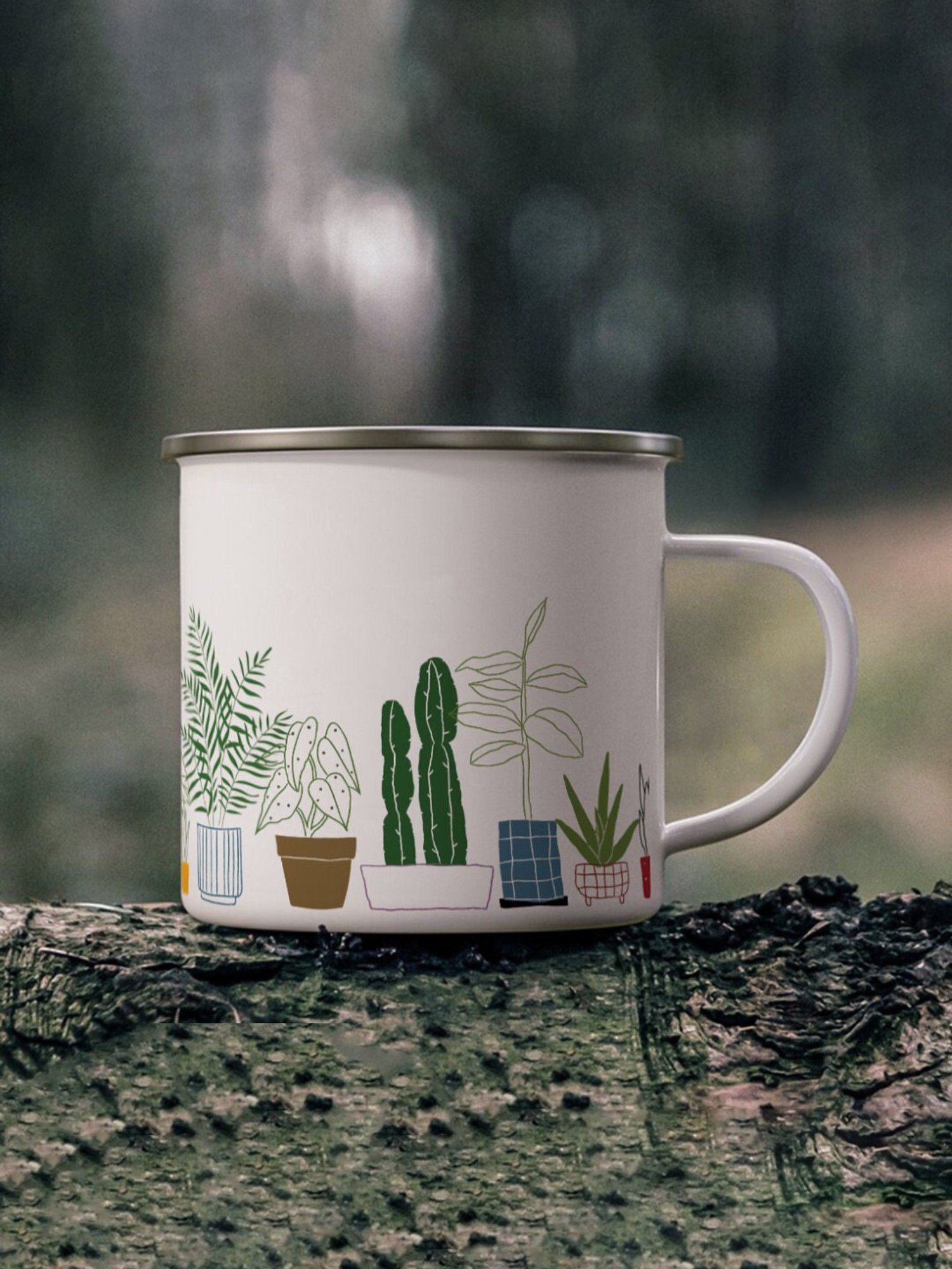 Gathari Enamel White Stainless Steel Coffee Mug