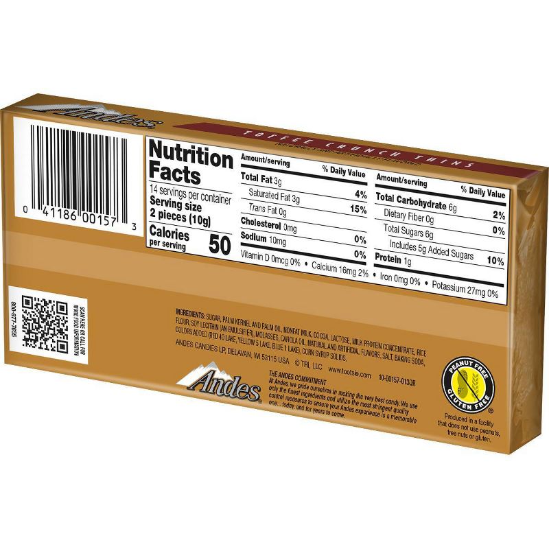 Andes Holiday Toffee Crunch Thins Chocolates - 4.67oz