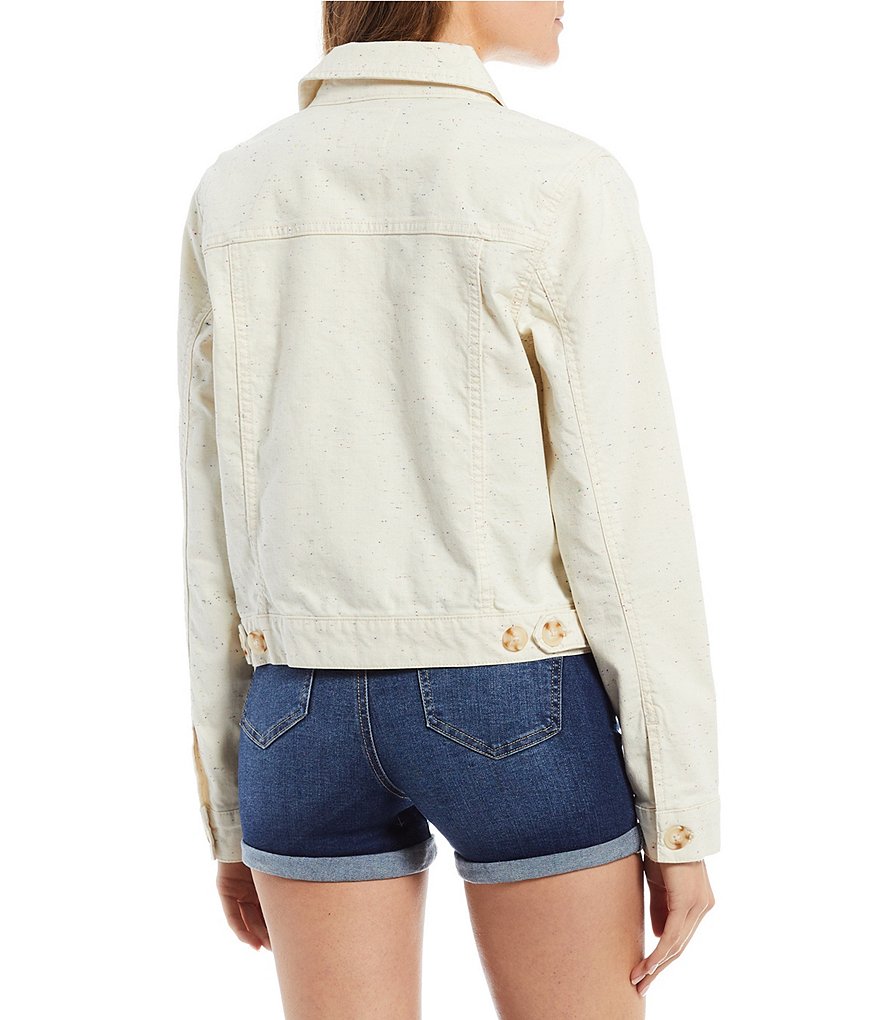 Copper Key Twill Cropped Denim Jacket