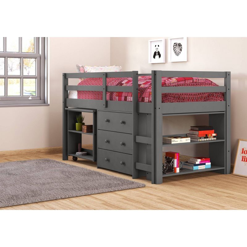 Low Loft Bed Dark Gray - Donco Kids