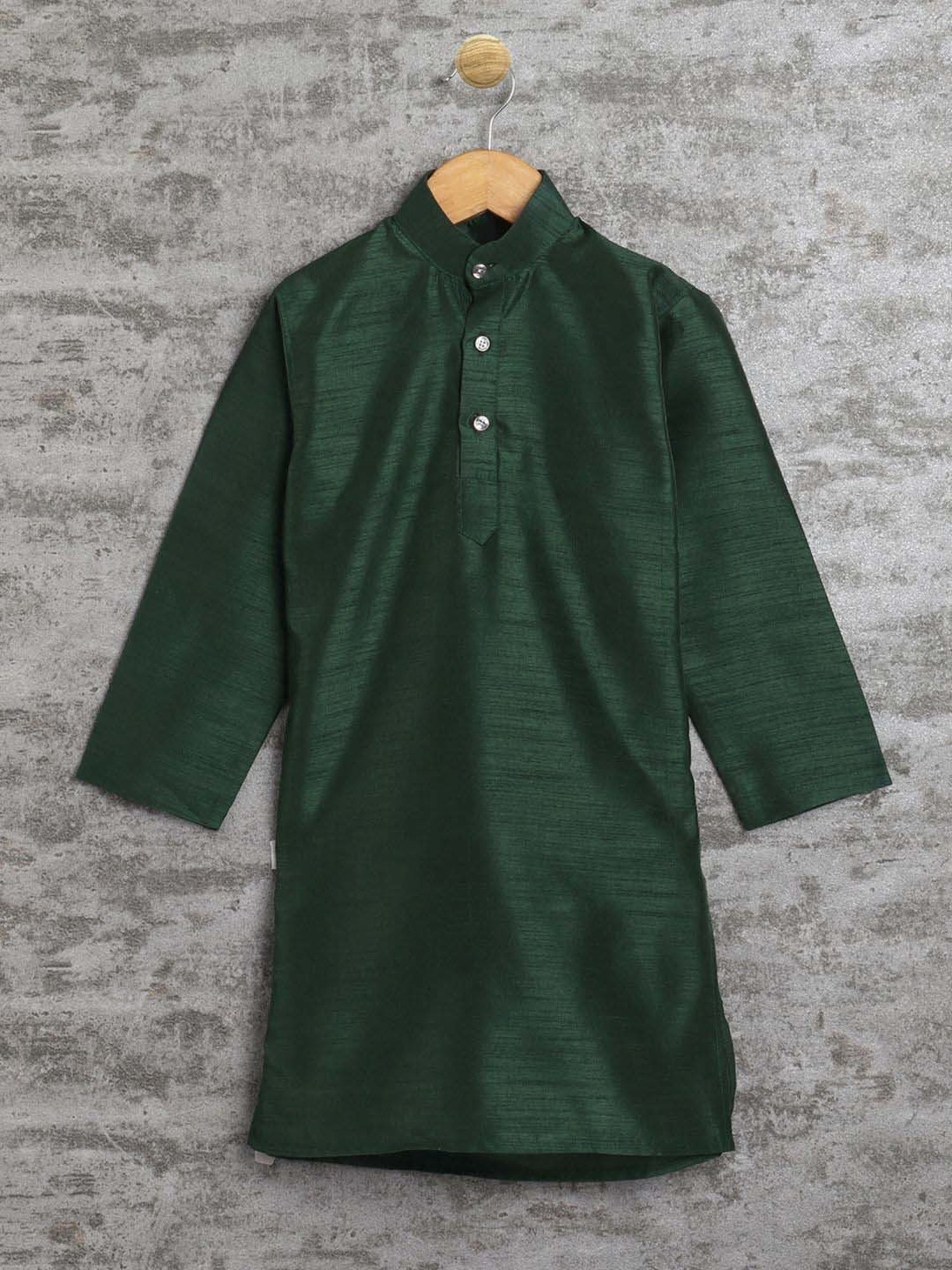 Ahhaaaa Kids Green Embellished Full Sleeves Kurta Set