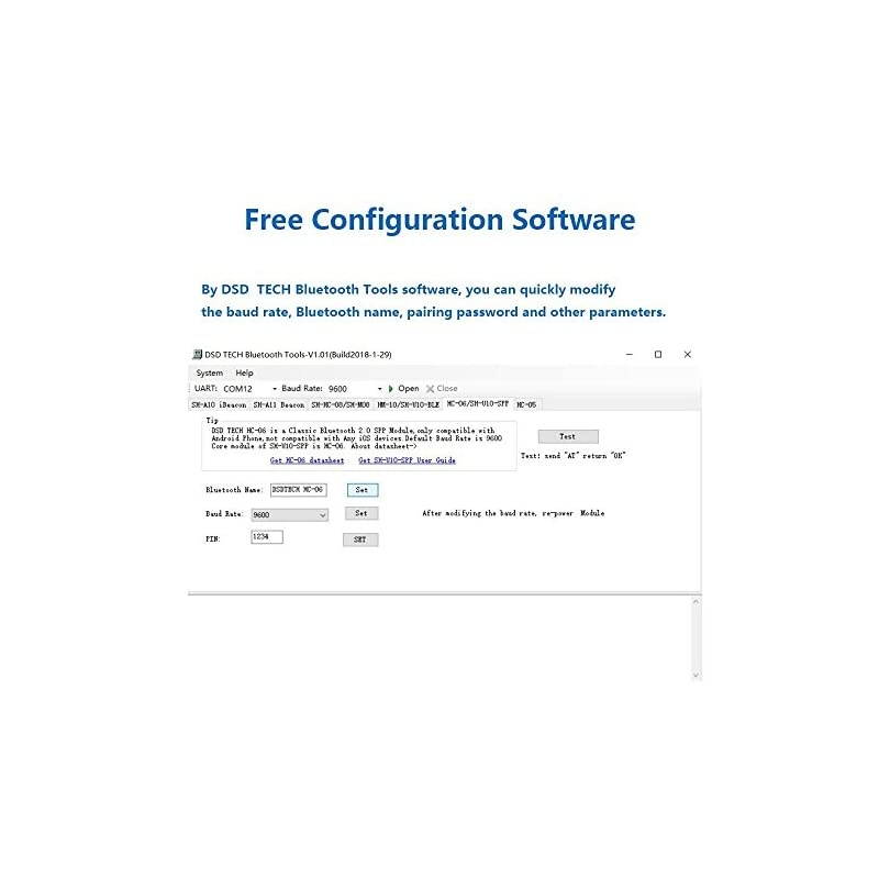 HC06 RS232 4 Pin Wireless Bluetooth Serial RF Transceiver Module BiDirectional Serial Channel Slave Mode for Arduino
