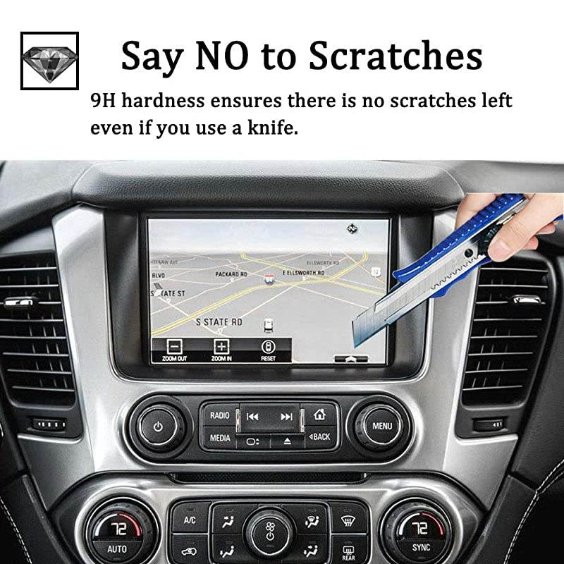 8 Inch Tempered Glass for Chevrolet Tahoe Suburban 2020 2019 2018 2017 2016 2015 Navigation Protector Film Cover for Chevy TAHOESUBURBAN MyLink Interior Center Touch Screen Cover Accessories