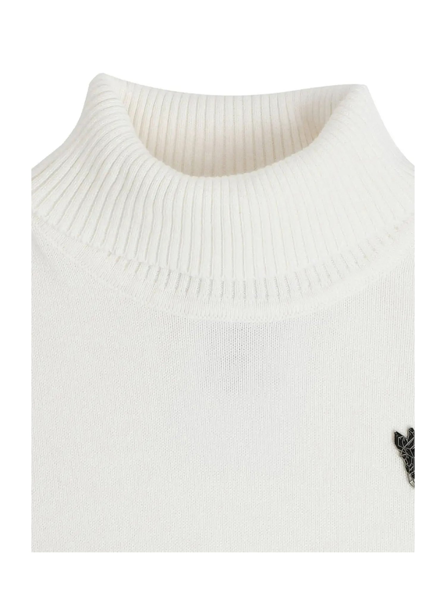 Blue Giraffe Kids Off White Solid Full Sleeves Sweater