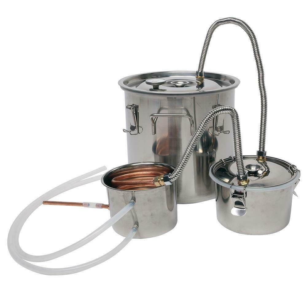 3 Pot 5 Gallon 20 L Water Wine Alcohol Distiller Moonshine Still Boiler Steam