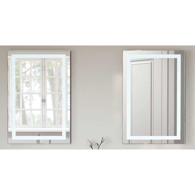 24"x30" Frameless Dimmable LED Wall Mirror with Anti Fog Glass - Tosca